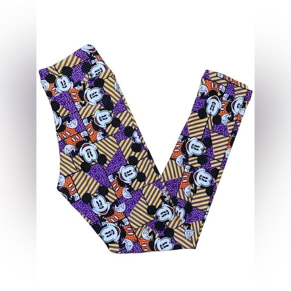 LuLaRoe Tween Leggings • Disney’s Mickey • Purple Retro Designs • Adult 00-0 - Picture 6 of 12